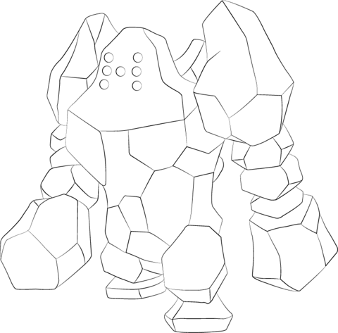 Regirock Pokemon Coloring Page